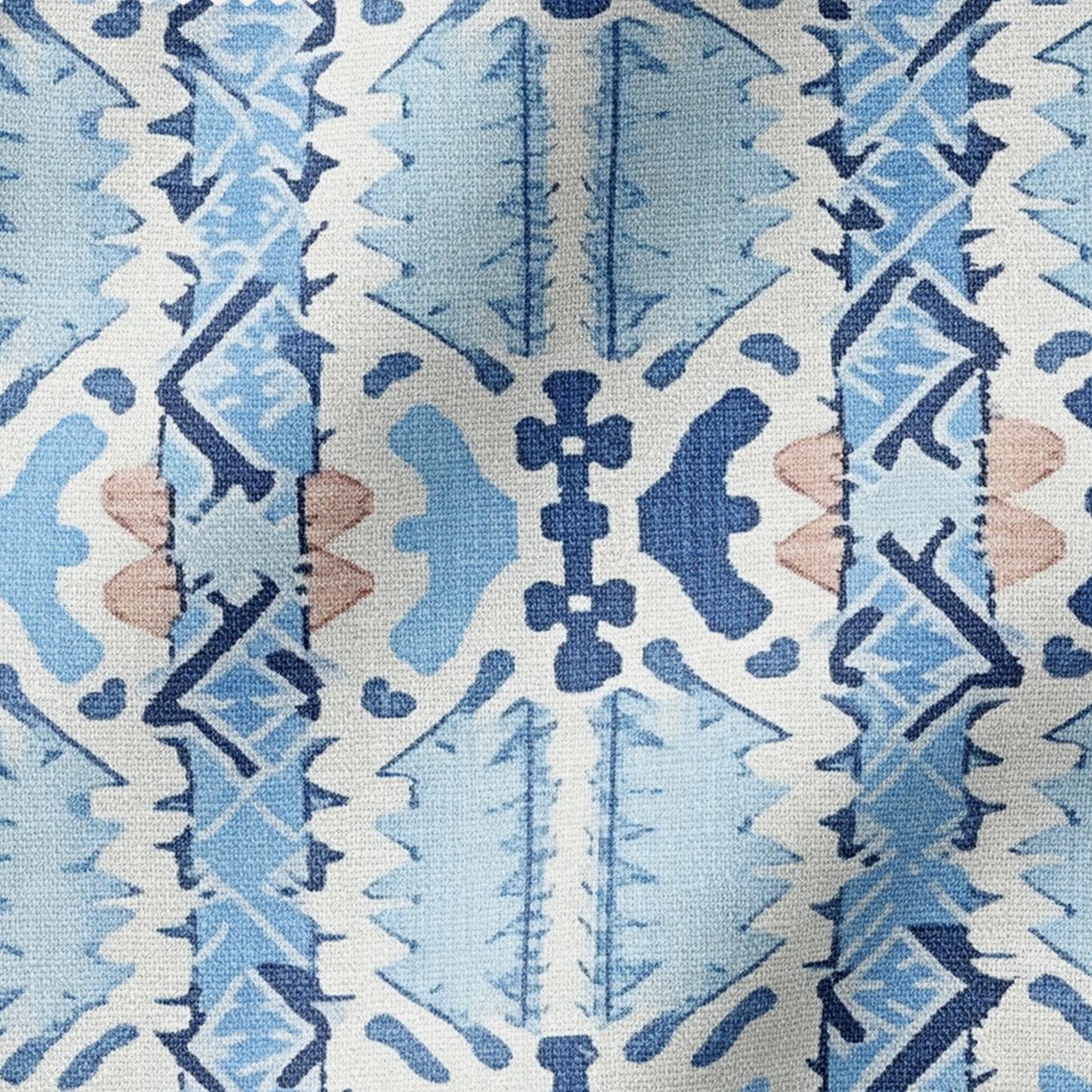 Blue Ikat Fabric in LAKESIDE