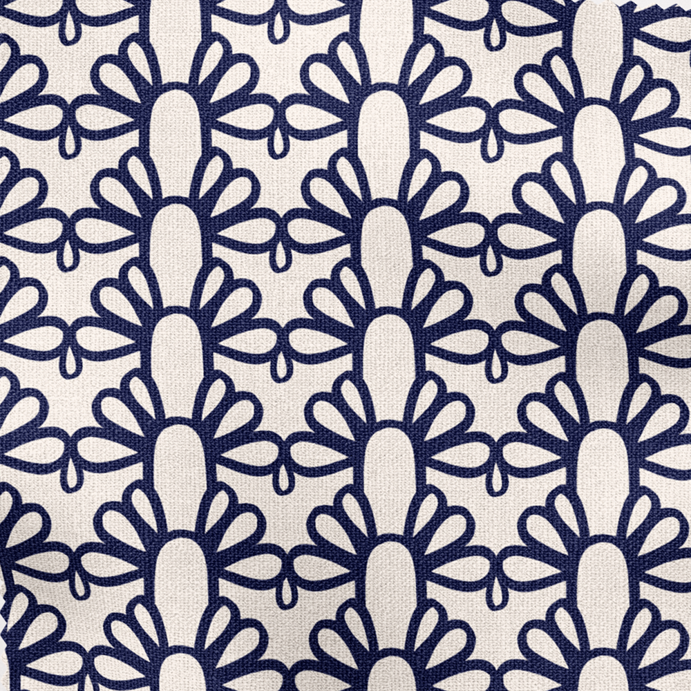 FOUNTAIN ARCH Fabric in Navy