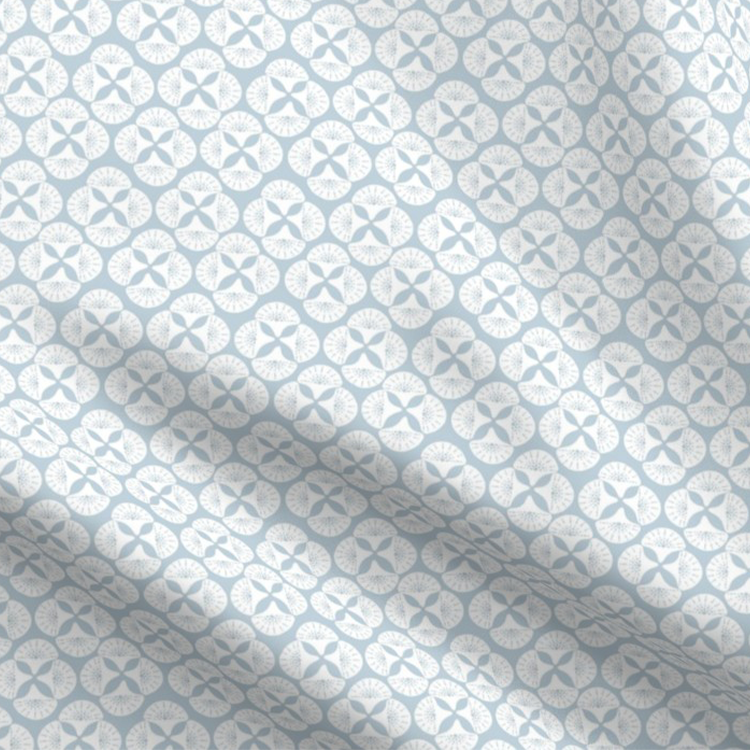 Sky Blue Patterned Lampshade in SEA STAR