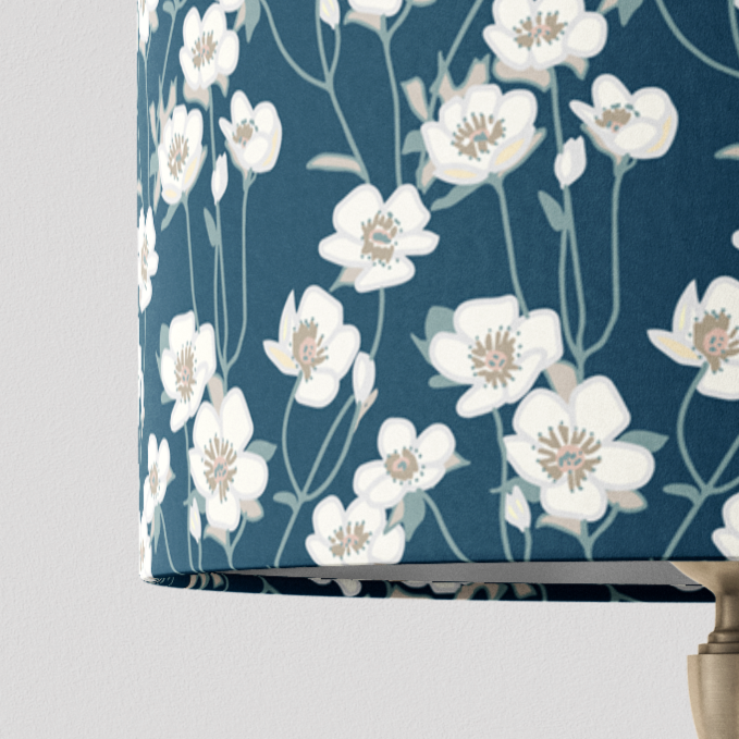 Blue Floral Lampshade in BUTTERCUP