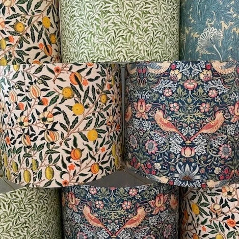 William Morris Lampshade in Pomegranate Fabric