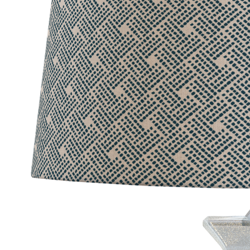 Navy Blue Patterned Lampshade in HAVEN