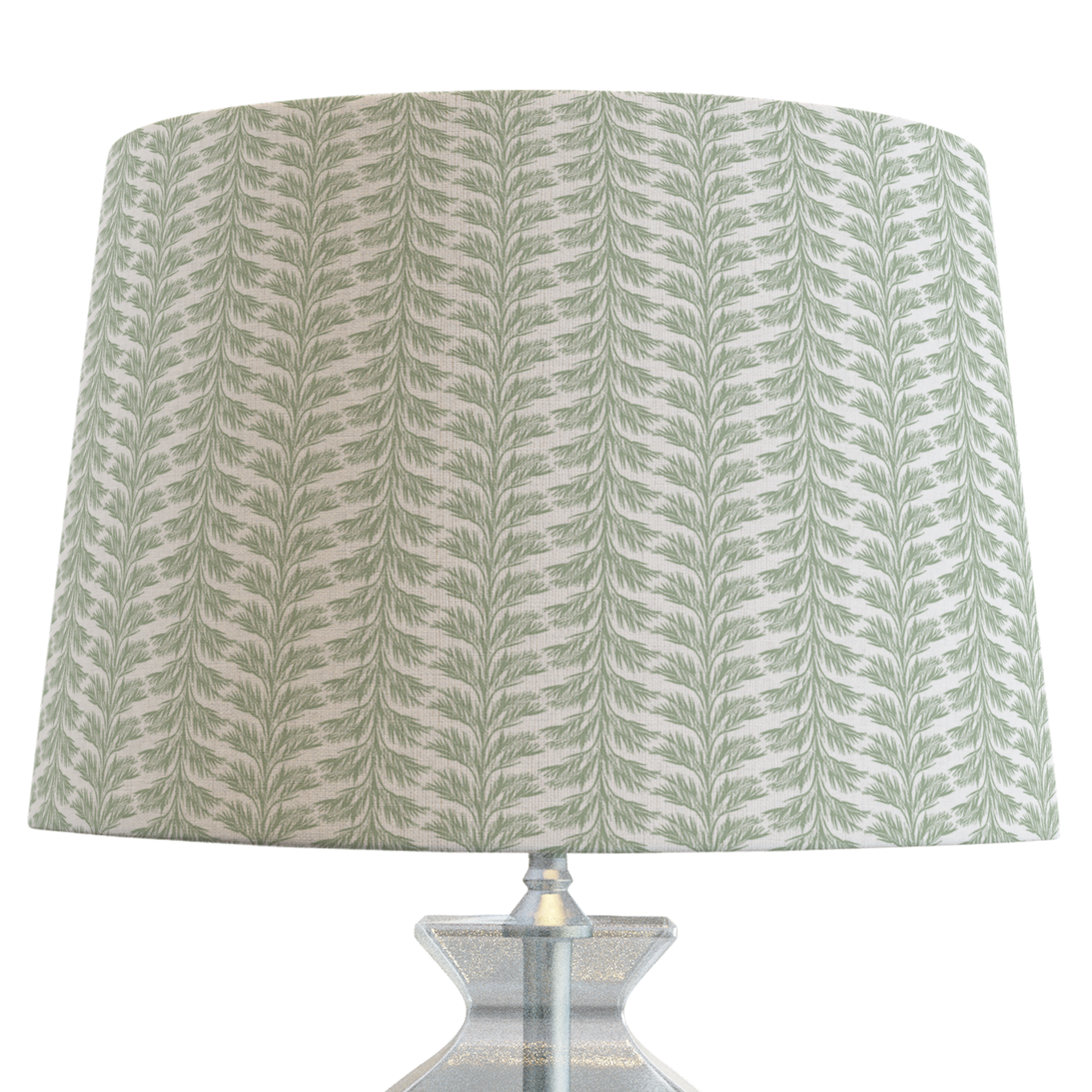 Green Palm Leaf Lampshade in SABAL STRIPE | Palm Beach Style