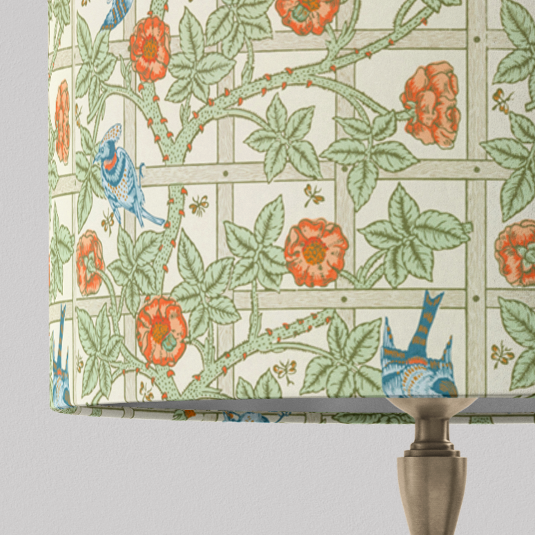 William Morris Lampshade in Trellis Fabric