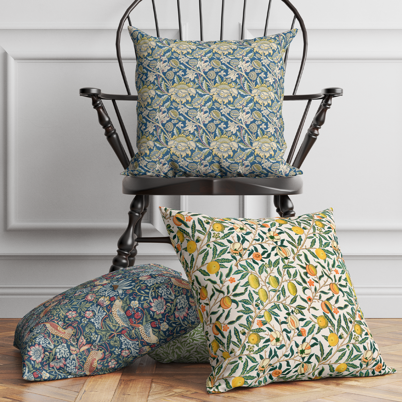William Morris Throw Pillow in STRAWBERRY THIEF