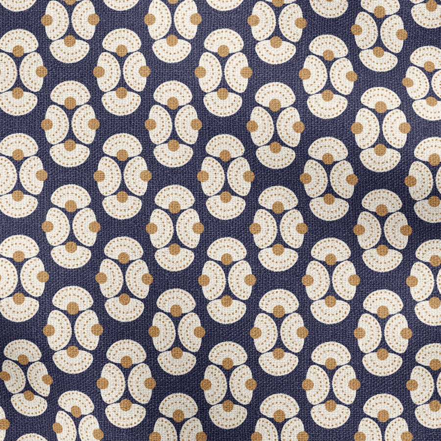 ARMADA Fabric in Navy Blue Belgian Linen Home Textiles by the