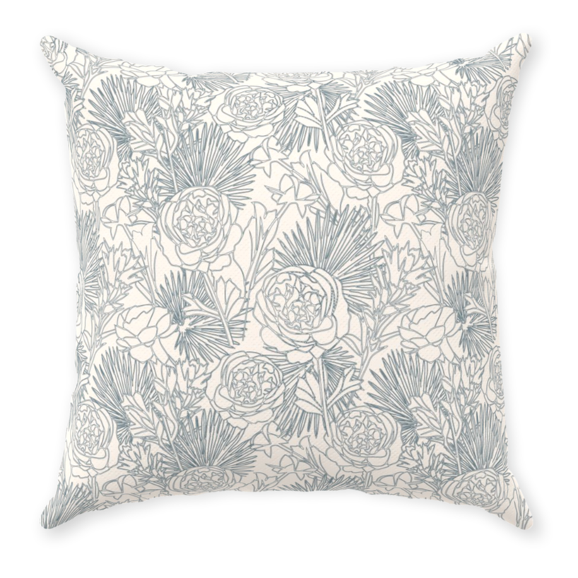 Throw Pillow Cover in PALMETTO ROSE Sand