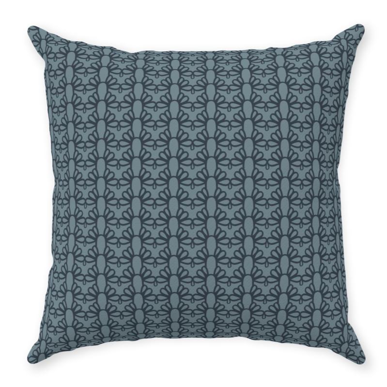 Navy Blue Throw Pillow in Arches  Coastal Home Textiles by Noble Winter