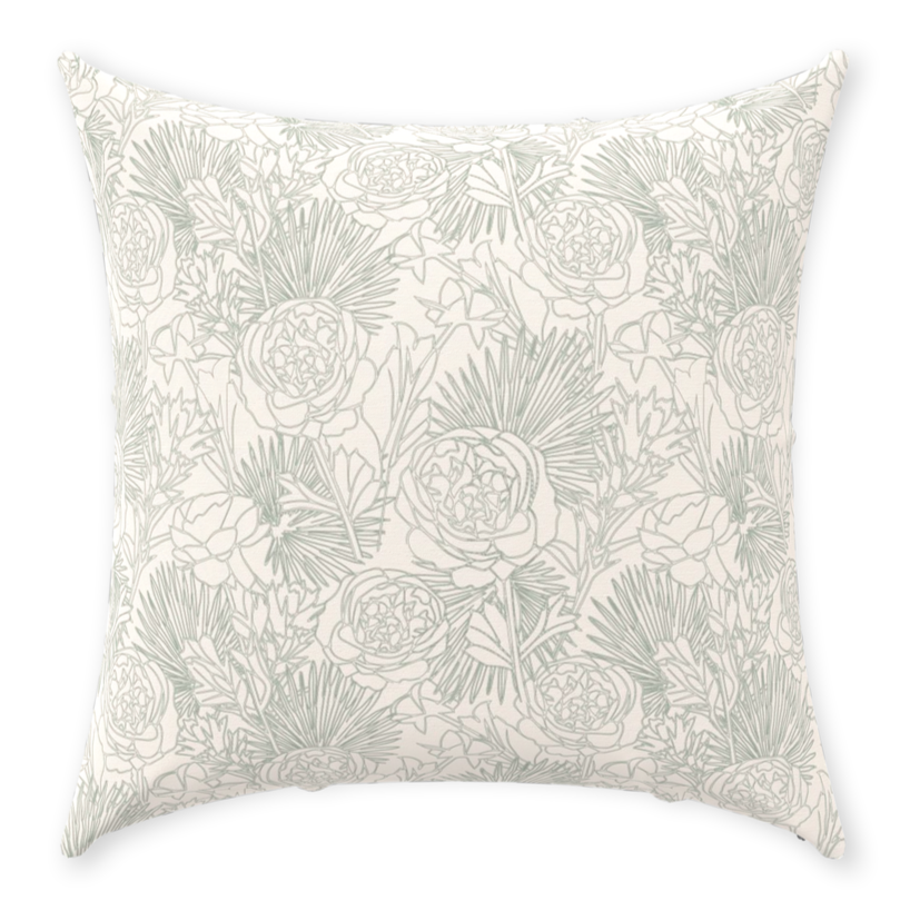 Throw Pillow Cover in PALMETTO ROSE Sand