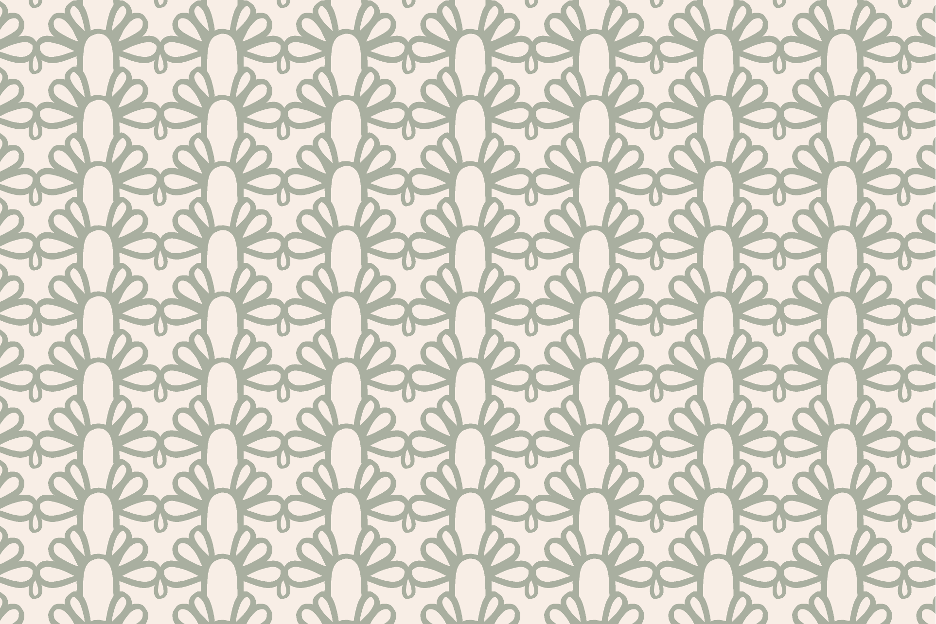 Fountain Arch Fabric - Lichen Green