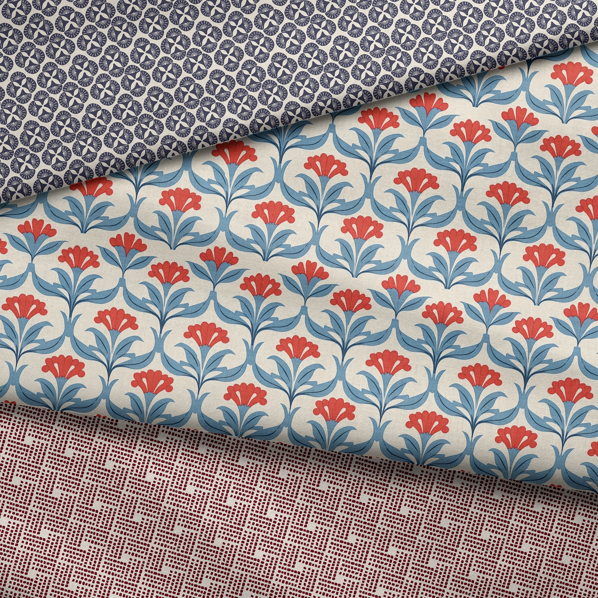 Blue Floral Patterned Lampshade in WESTPORT