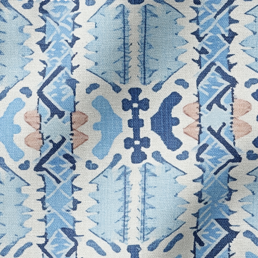 Blue Ikat Fabric in LAKESIDE