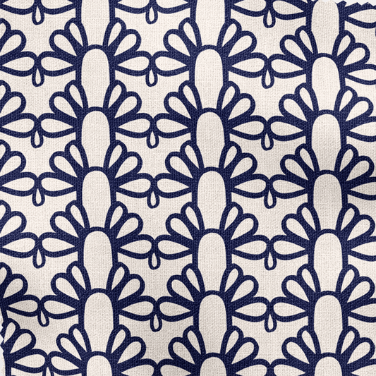 FOUNTAIN ARCH Fabric in Navy