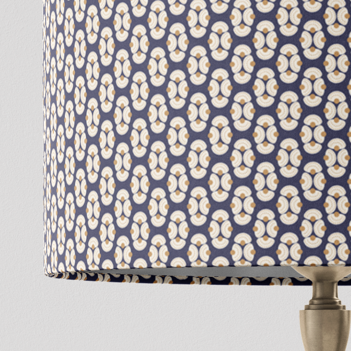 Navy Patterned Lampshade in ARMADA