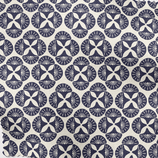 Navy Blue Patterned Lampshade in SEA STAR