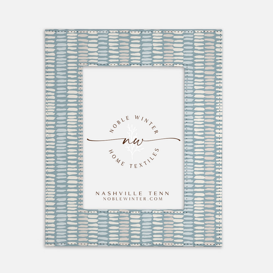 Blue Picture Frame in Sea Pebble Stripe