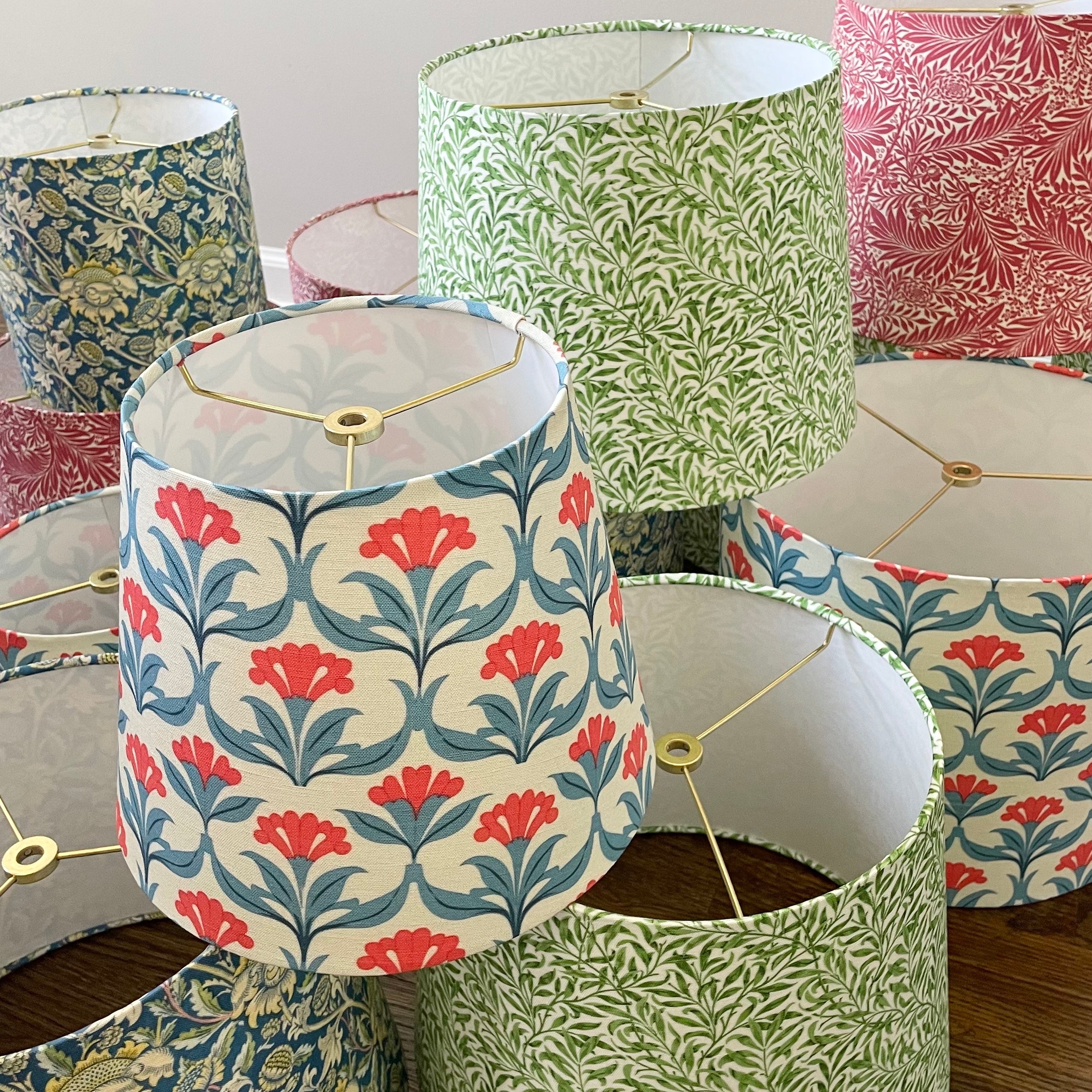 Blue Floral Patterned Lampshade in WESTPORT