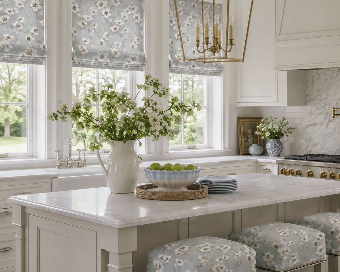 Primrose Fabric - Mist Blue