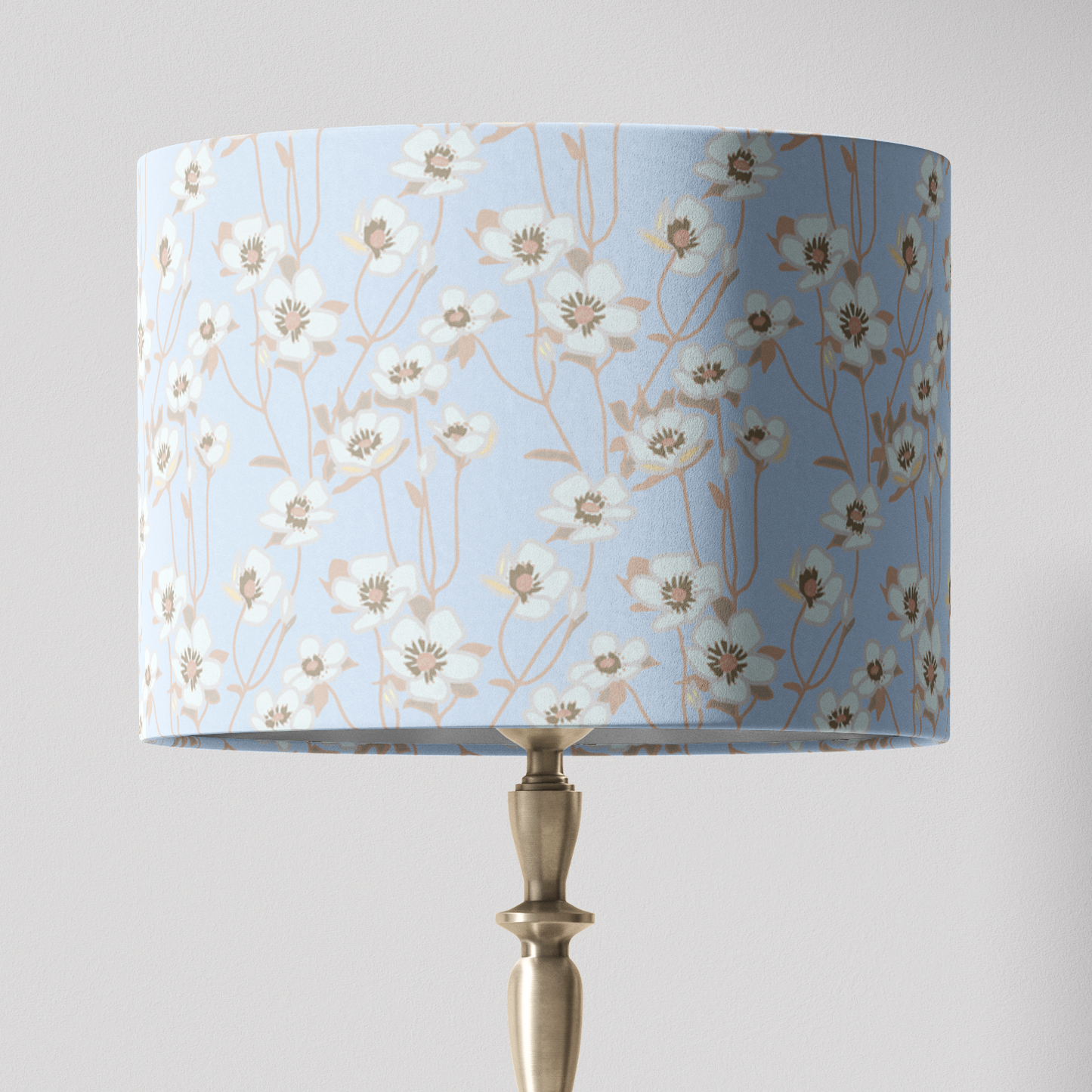 Light Blue Floral Lampshade in BUTTERCUP