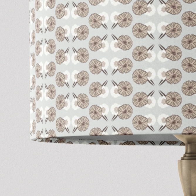 Light Gray Floral Lampshade in VALLEY FLORAL