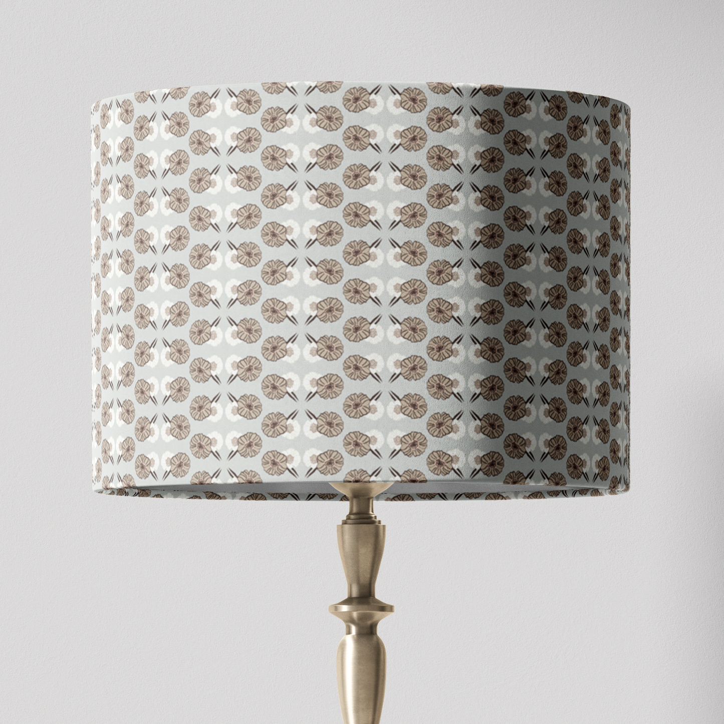 Light Gray Floral Lampshade in VALLEY FLORAL