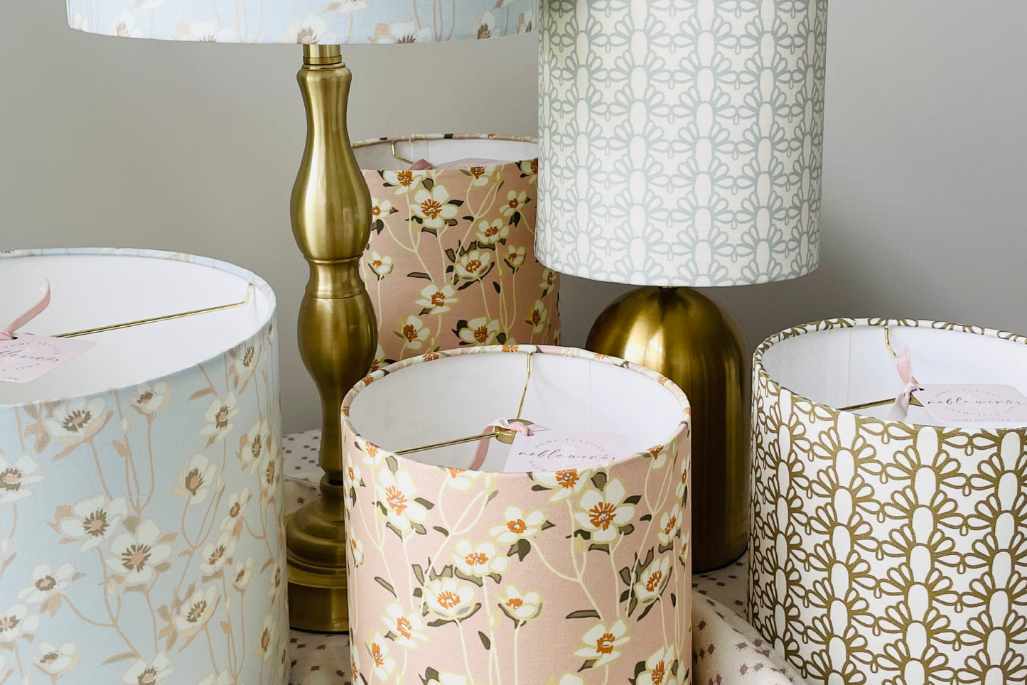 Light Blue Floral Lampshade in BUTTERCUP