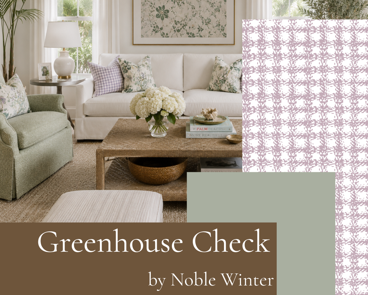 Greenhouse Check Fabric - Thistle
