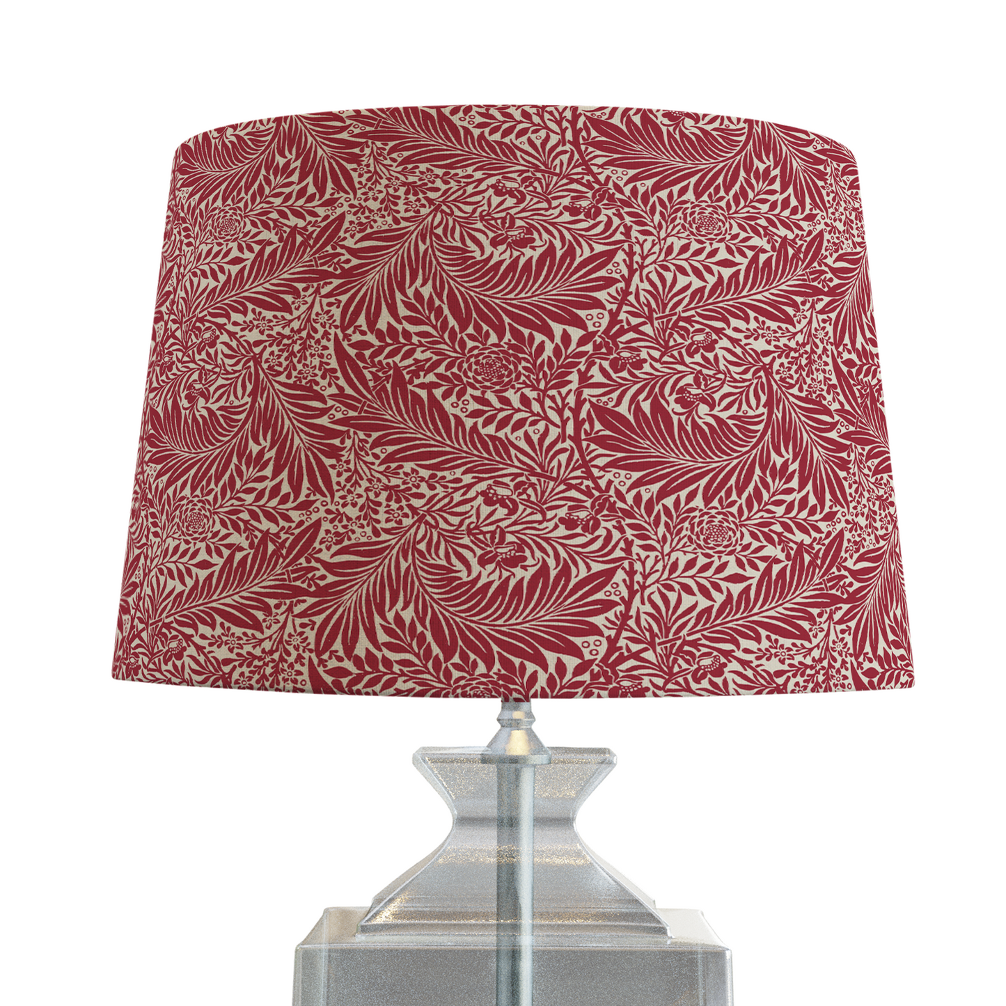 William Morris Lampshade in Red Larkspur Fabric