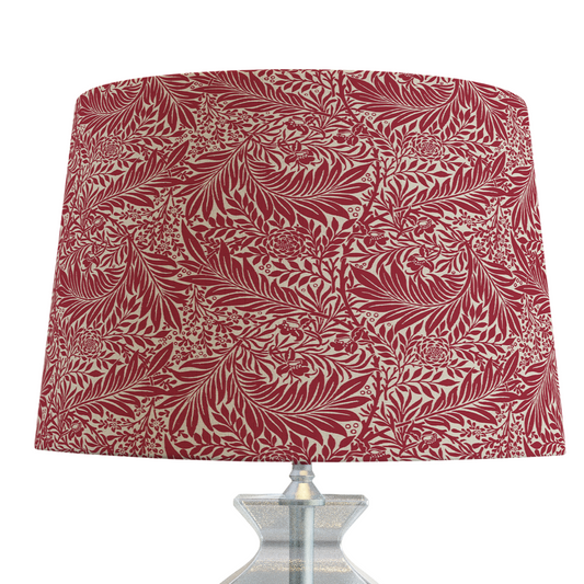 William Morris Lampshade in Red Larkspur Fabric