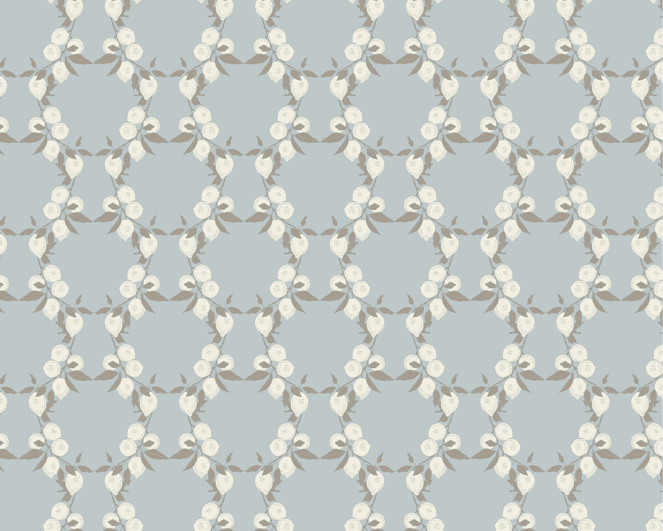 Citron Court Fabric - Mist Blue