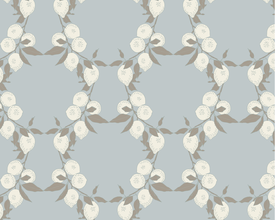 Citron Court Fabric - Mist Blue