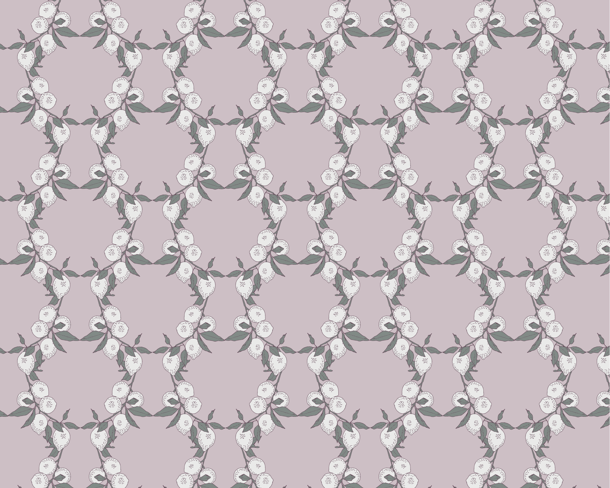 Citron Court Fabric - Thistle