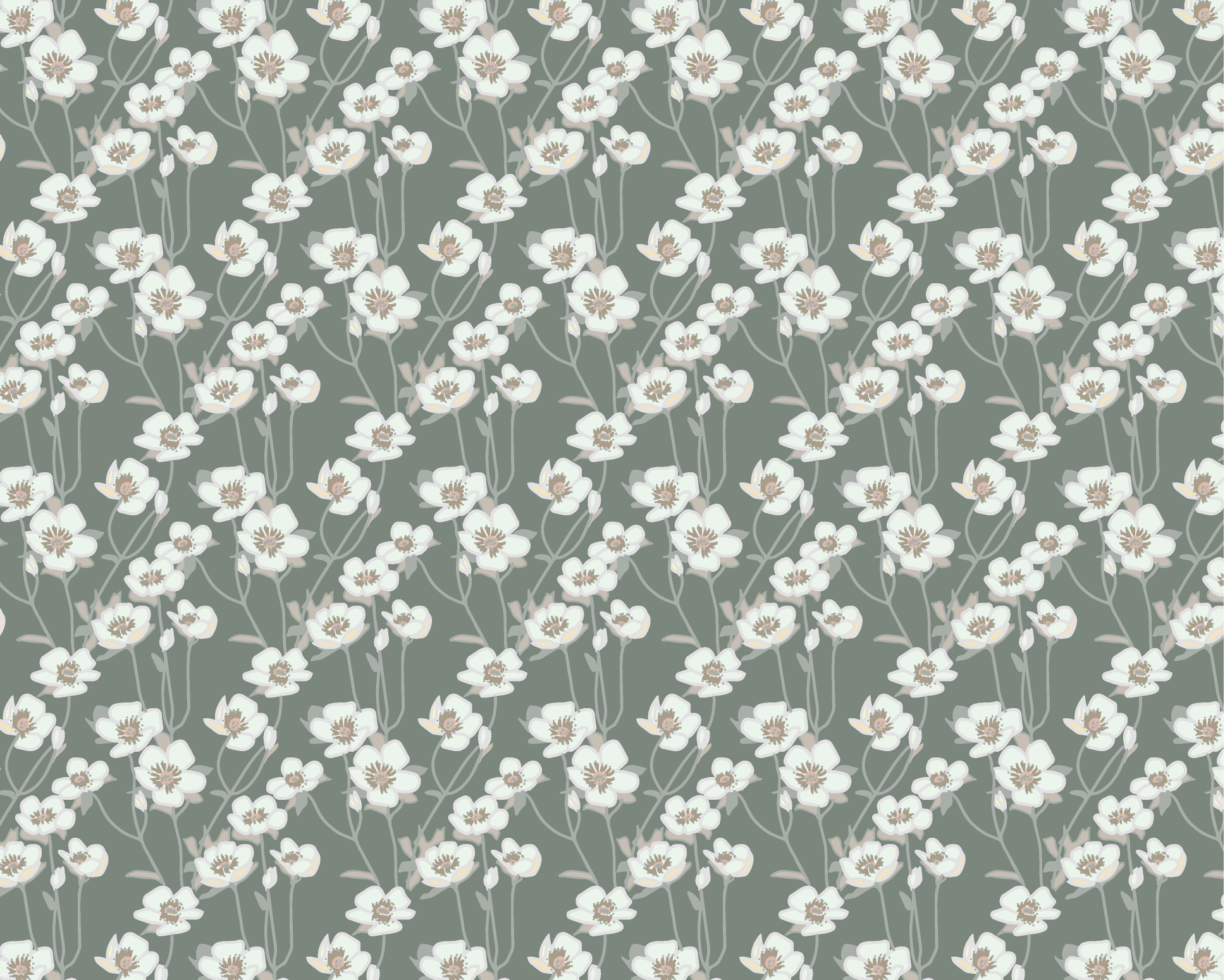 Primrose Fabric - Moss