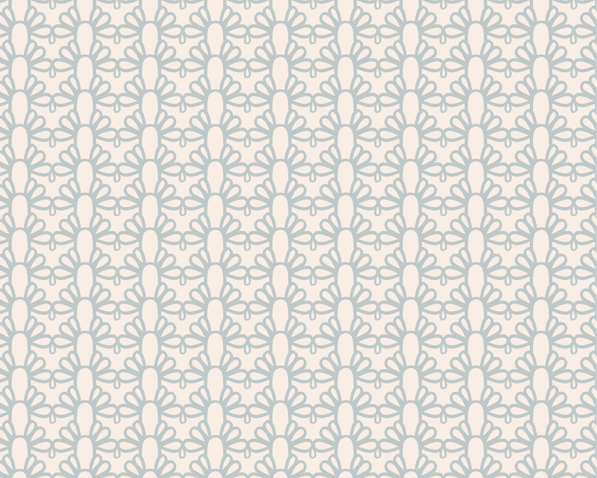 Geometric Arch Pattern in light blue on beige background, digitally prints on cotton twill fabric for home decor.