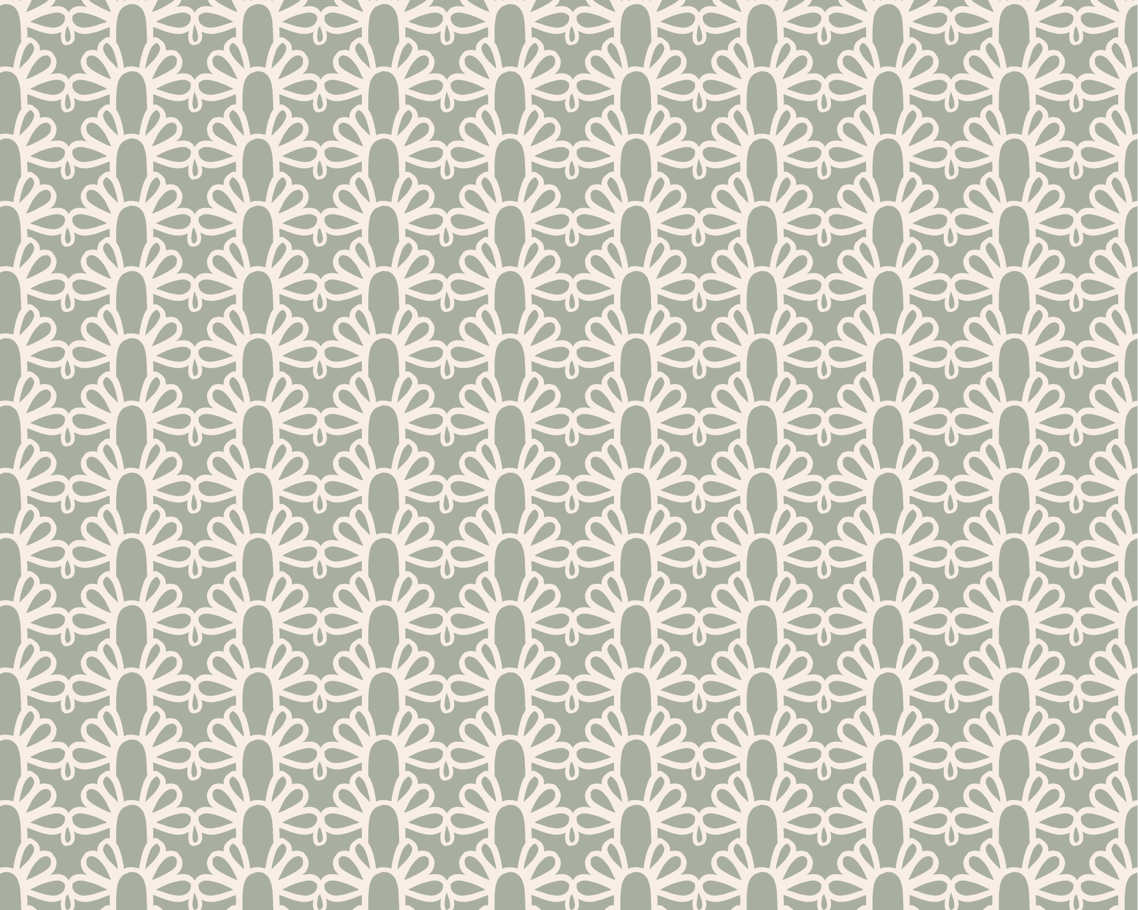 Fountain Arch Fabric - Lichen Green Reverse