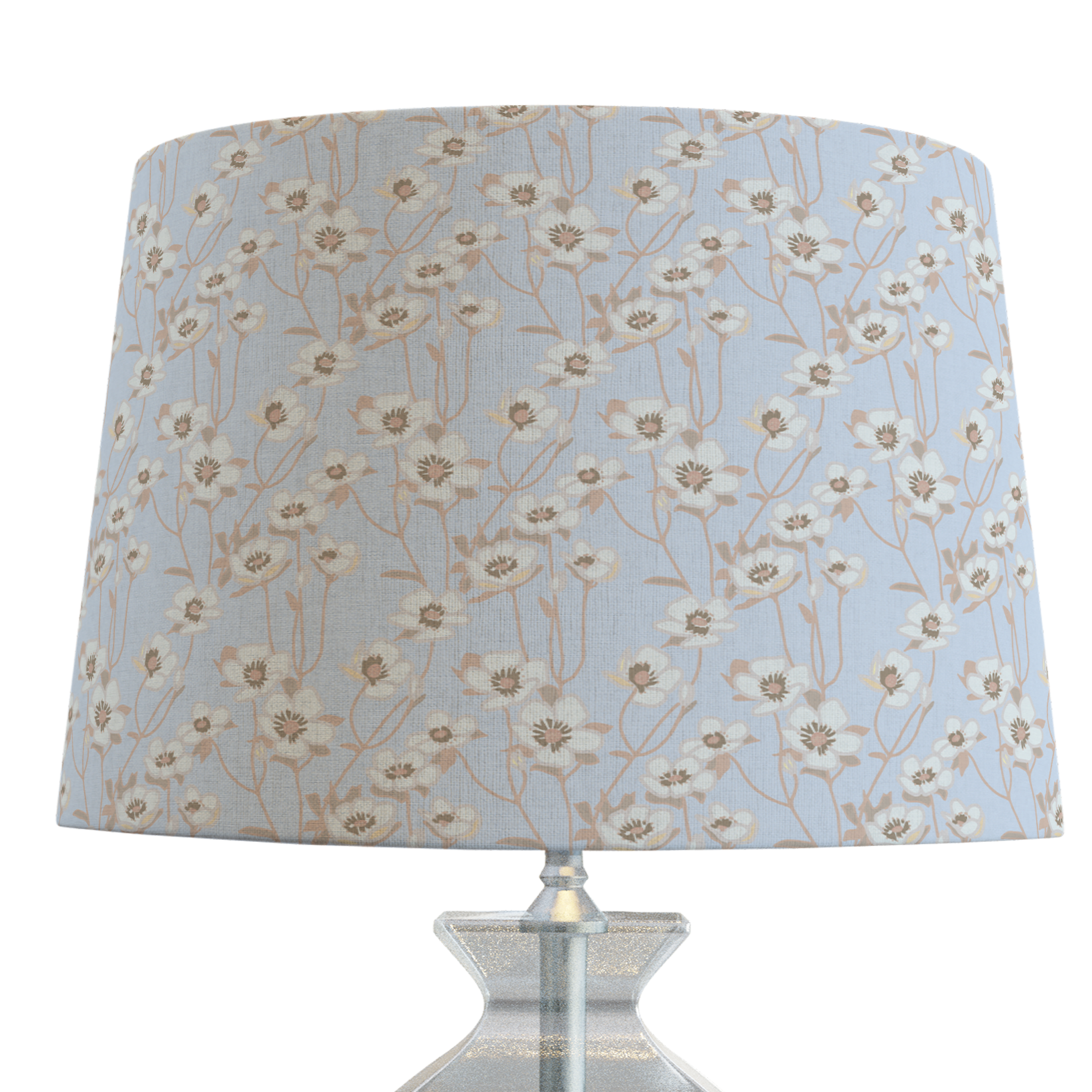 Buttercup Floral Lampshade in Soft Blue