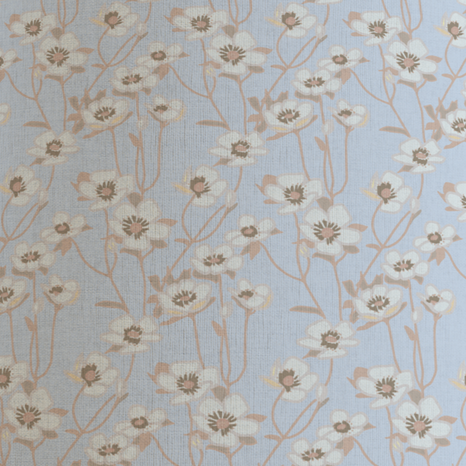 Buttercup Floral Lampshade in Soft Blue