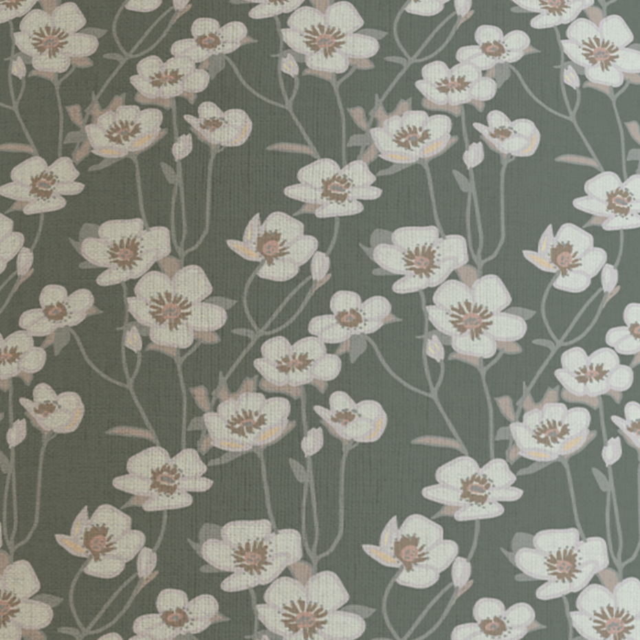Green Floral Lampshade in BUTTERCUP Sage