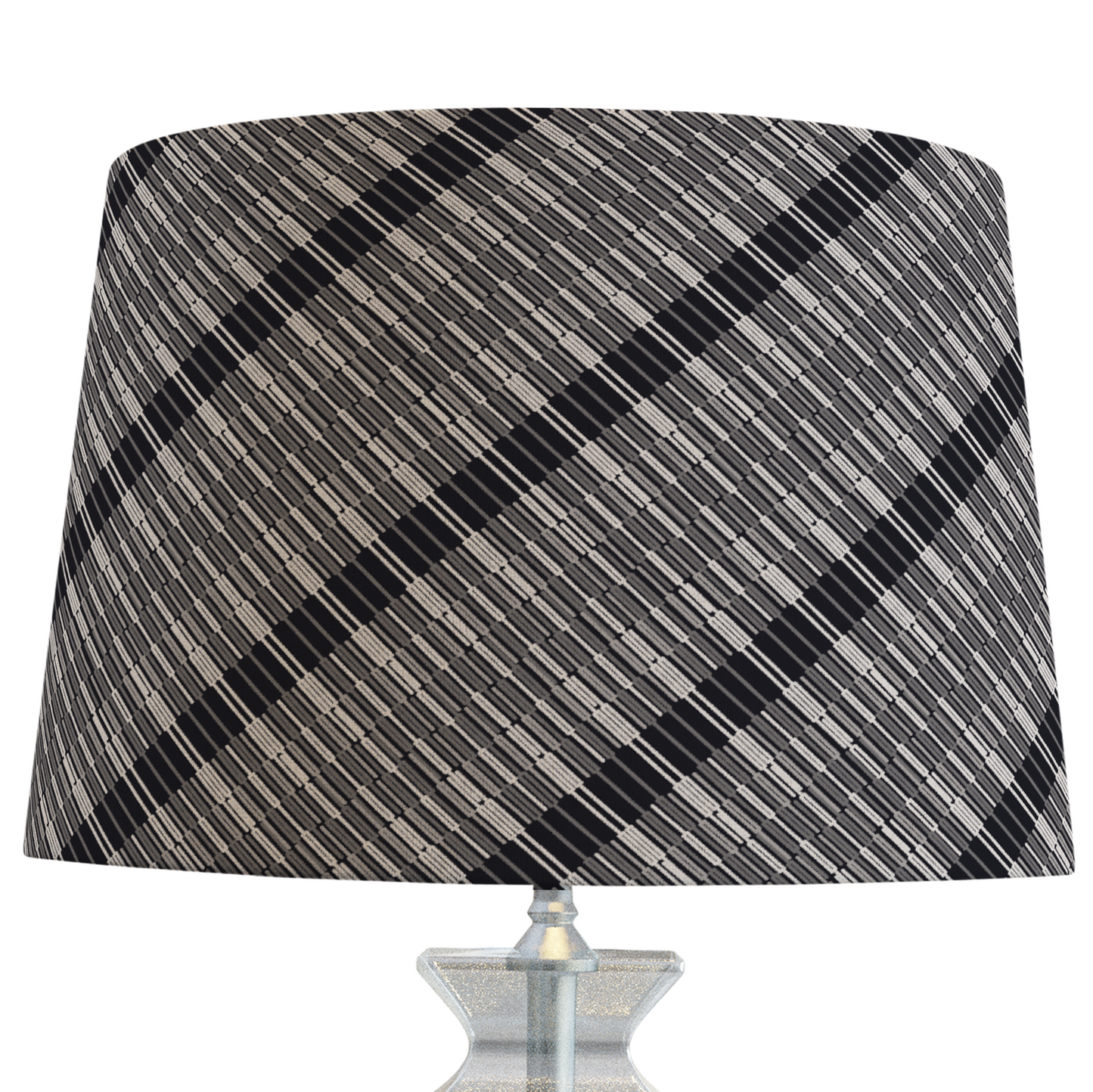 Black Patterned Lampshade in EMPIRE STRIPE