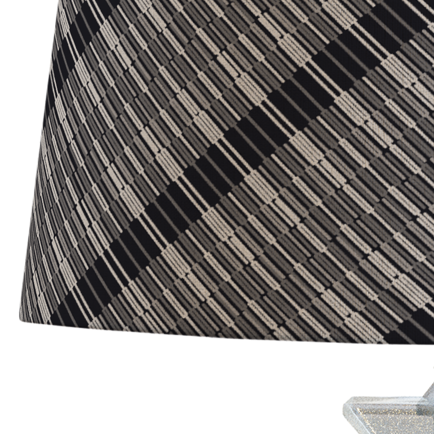 Black Patterned Lampshade in EMPIRE STRIPE