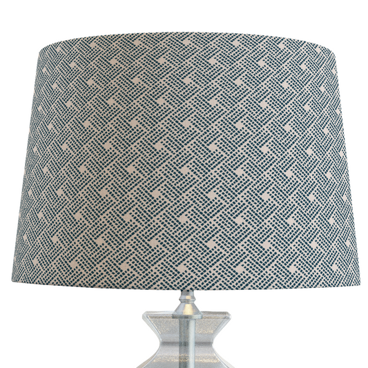 Navy Blue Patterned Lampshade in HAVEN