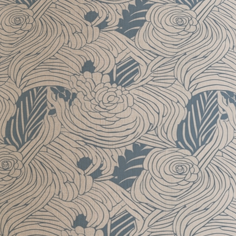 Blue and Cream Patterned Lampshade in DUNES