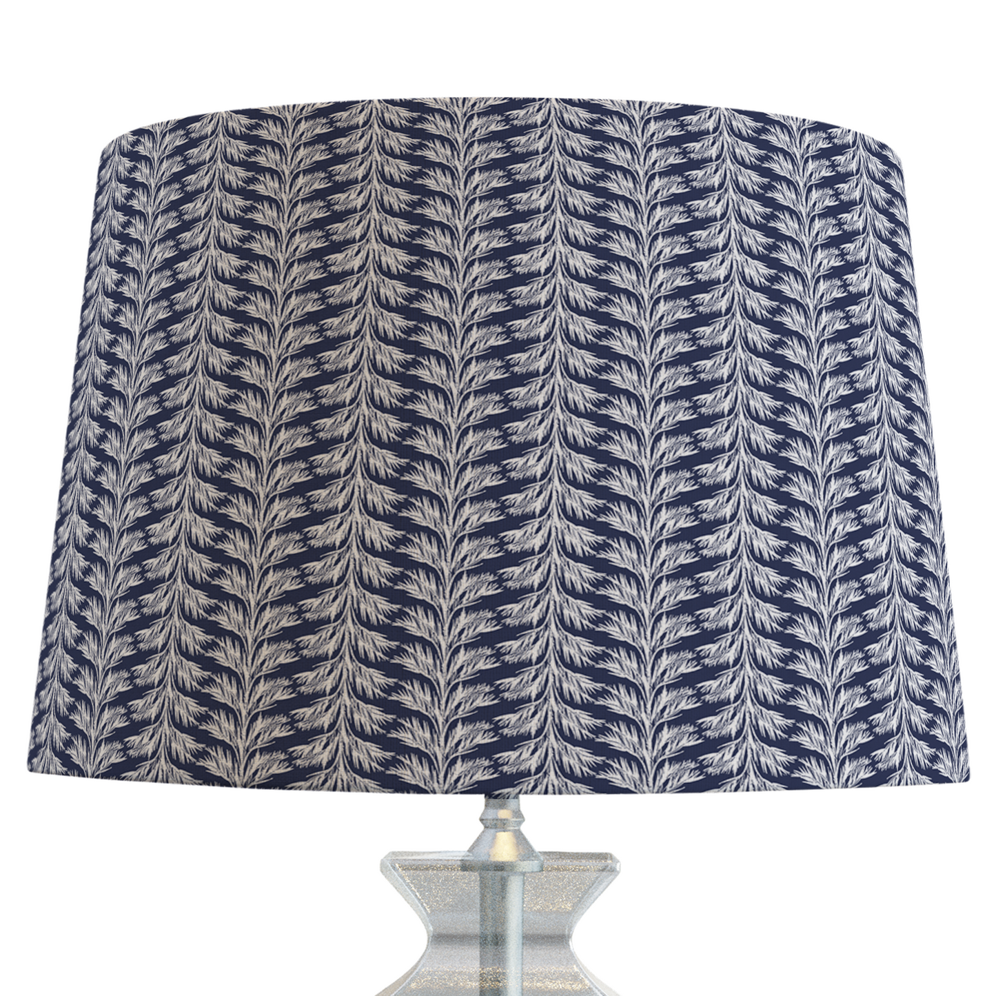 Navy Blue Patterned Lampshade in SABAL STRIPE