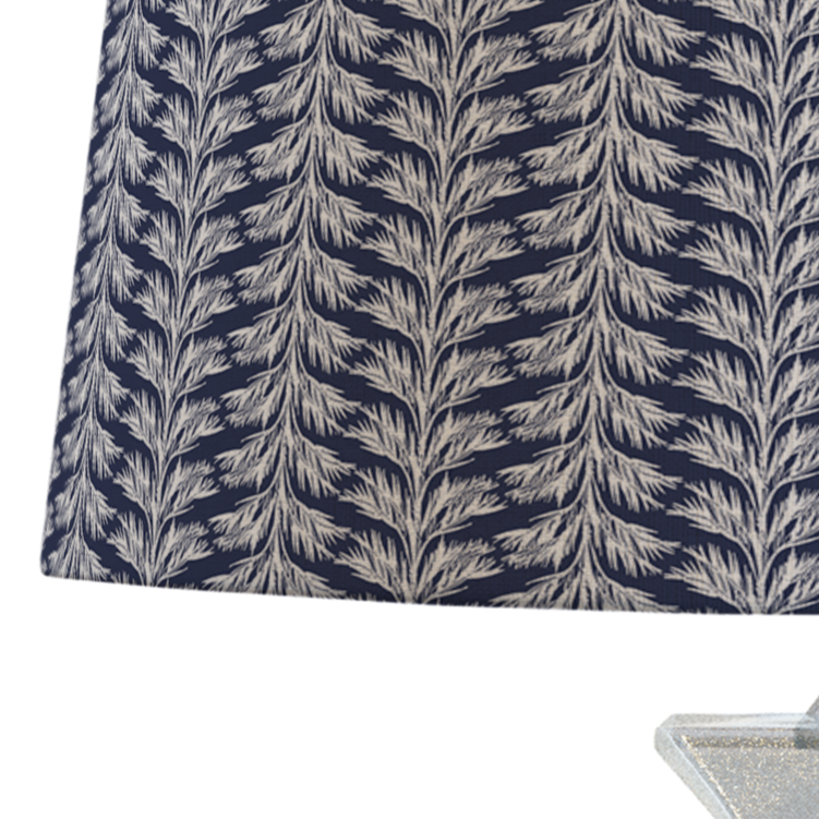 Navy Blue Patterned Lampshade in SABAL STRIPE