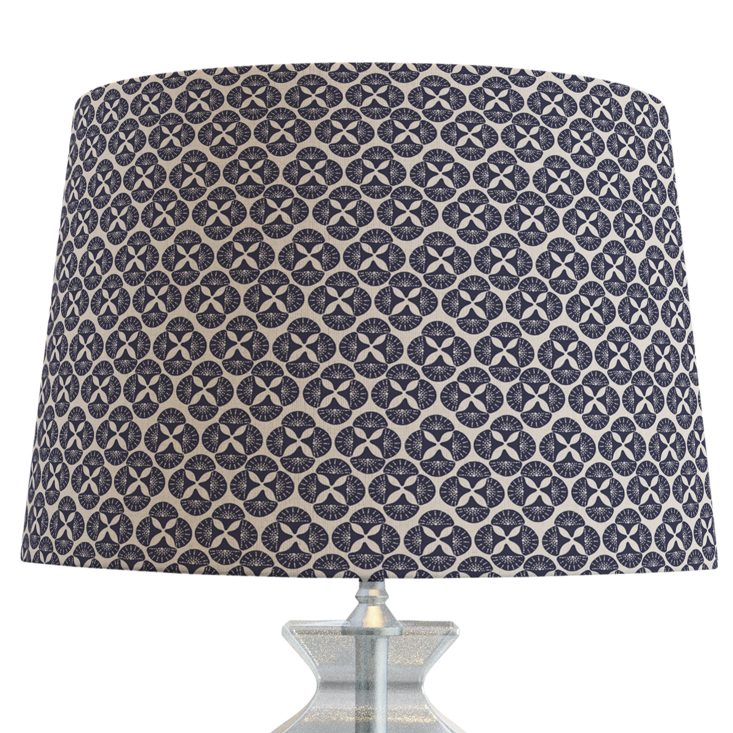 Navy Blue Patterned Lampshade in SEA STAR