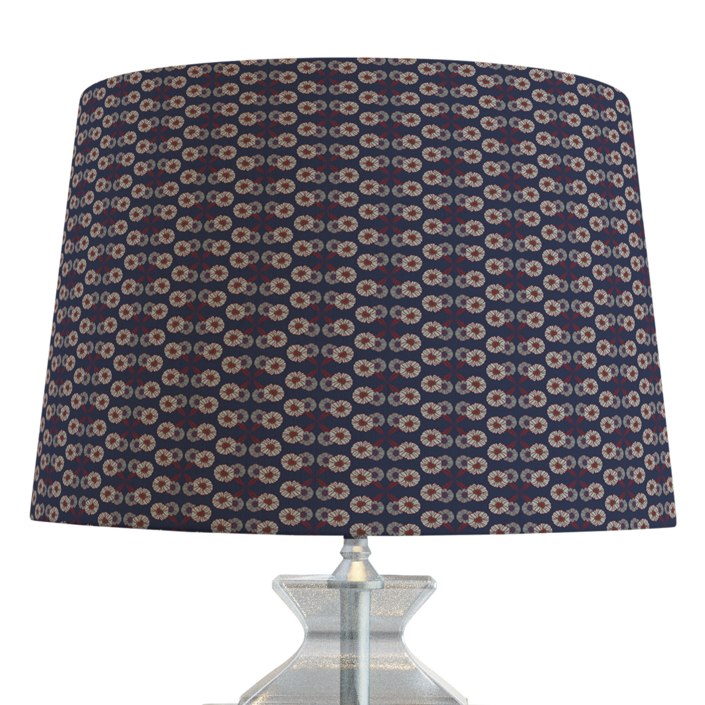 Navy Blue Floral Lampshade in VALLEY FLORAL