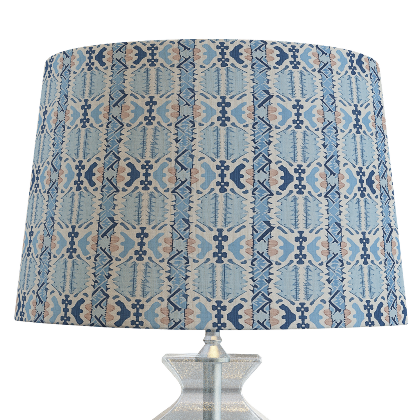 Blue Ikat Patterned Lampshade in LAKESIDE