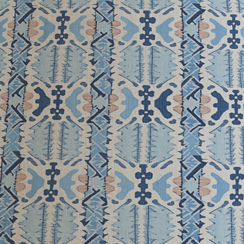 Blue Ikat Patterned Lampshade in LAKESIDE