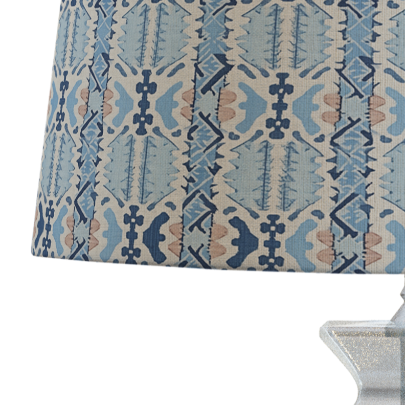 Blue Ikat Patterned Lampshade in LAKESIDE