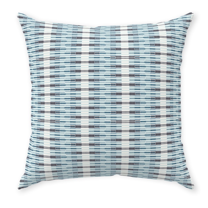 Throw Pillow Cover in EMPIRE STRIPE Blue Brown